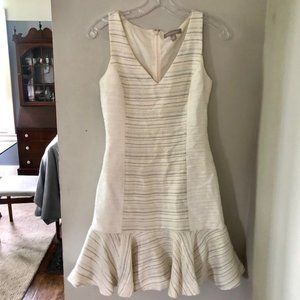 Banana Republic White Metallic Thread Dress